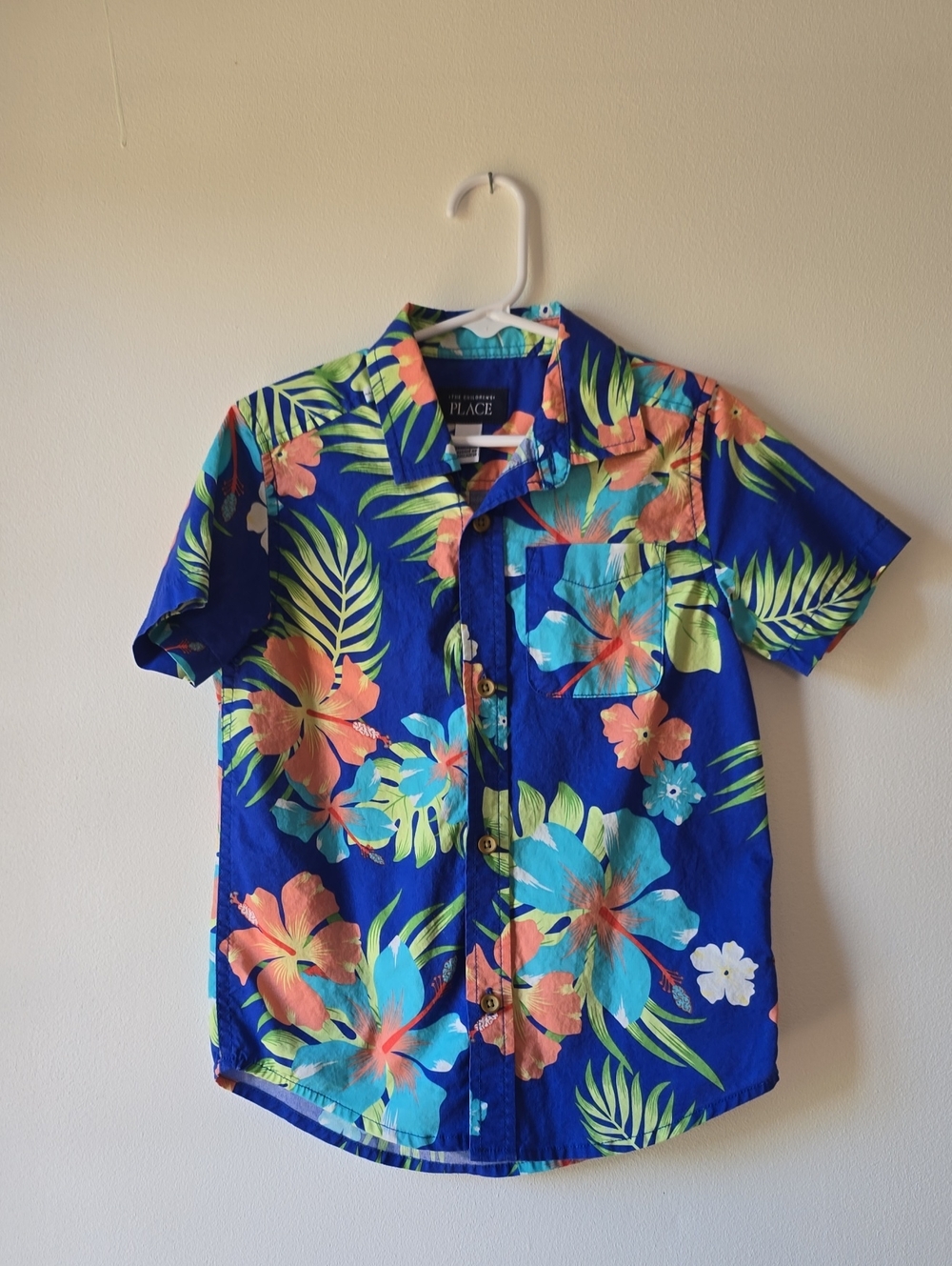 The Children's Place Royal Blue Tropical Button-Down Shirt